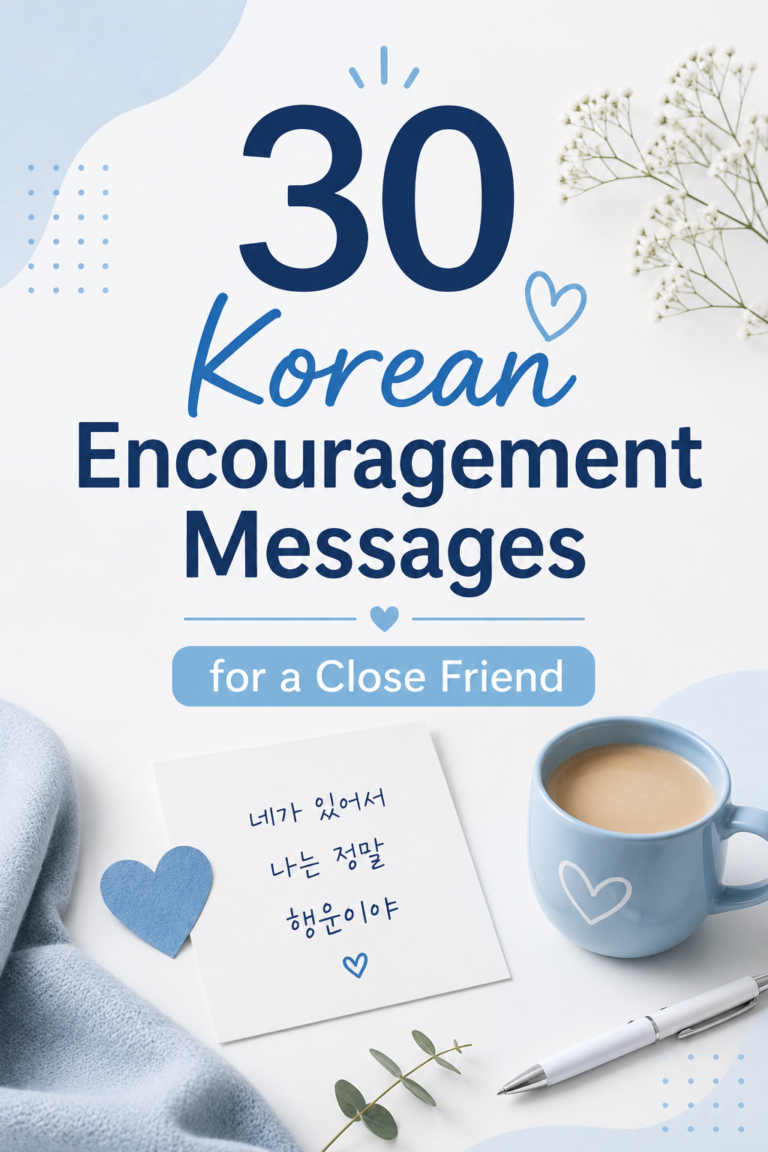 30 Korean Encouragement Messages for a Close Friend